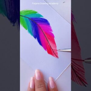 Rainbow Feather Painting #creativeart  #satisfying #painting