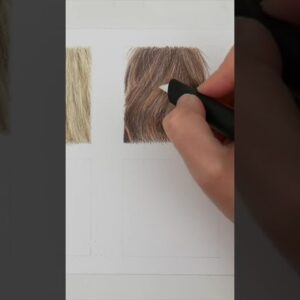 Drawing hair with colored pencils #coloringtechniques #shorts