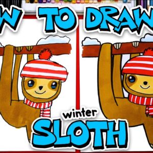 How To Draw A Winter Sloth