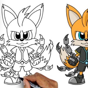 How To Draw Tails Nine | Sonic Prime