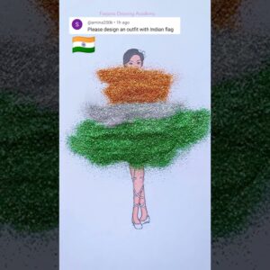 Dress design with Indian flag #creativeart  #satisfying