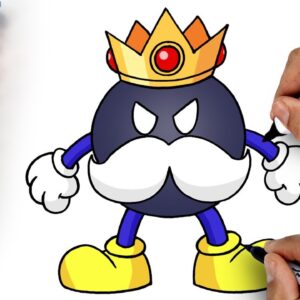 How To Draw King Bob Omb | Super Mario