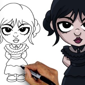 How To Draw Wednesday Addams