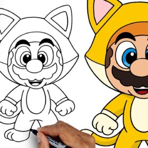 Super Mario | How To Draw Cat Mario