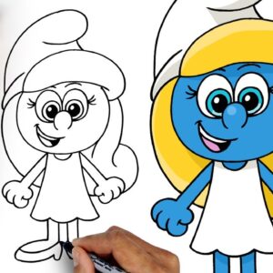 The Smurfs | How To Draw Smurfette | Easy Tutorial