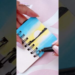 Painting on mini notebook #shorts #art #painting #acrylicpainting #youtubeshortsvideo