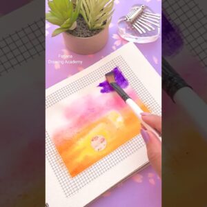 Watercolor scenery painting #CreativeArt #Satisfying