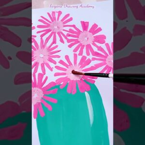 Easy painting ideas || Flower vase  #CreativeArt #Satisfying