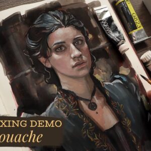 Making gray skintones work | A demo (Painting over my Pen sketches #23) Yennefer