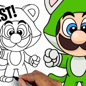 How To Draw Cat Luigi for BEGINNERS