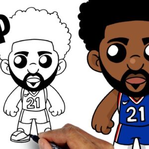 How To Draw Joel Embiid | Philadelphia 76ers