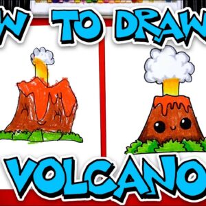 How To Draw A Cute Volcano
