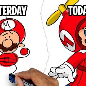 How To Draw Propeller Mario | Super Mario