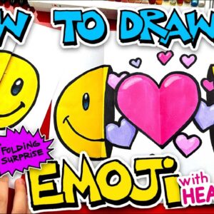 How To Draw An Emoji Folding Surprise With Hearts Inside