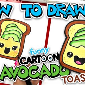 How To Draw Funny Cartoon Avocado Toast