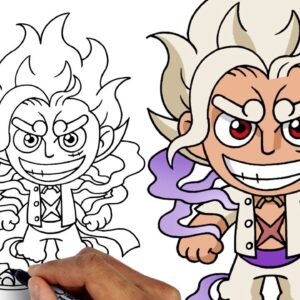 How To Draw Luffy Gear 5 | One Piece