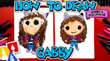 How To Draw Gabby From Gabby's Dollhouse - Easy Step By Step Drawing Tutorial