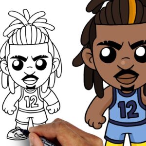 How To Draw Ja Morant | Memphis Grizzlies